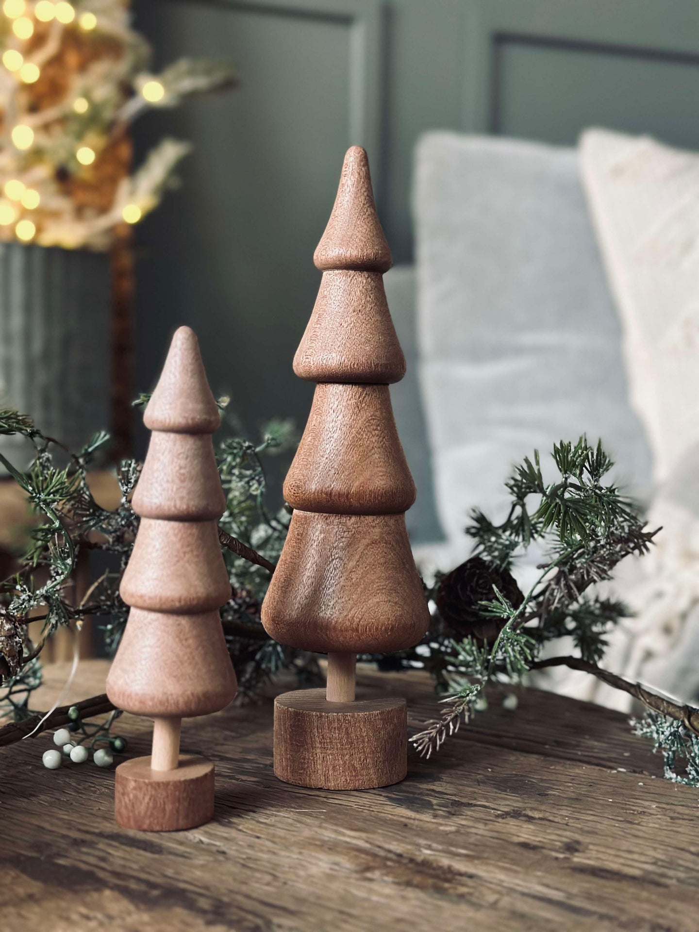 Julgran Wood - Brun small