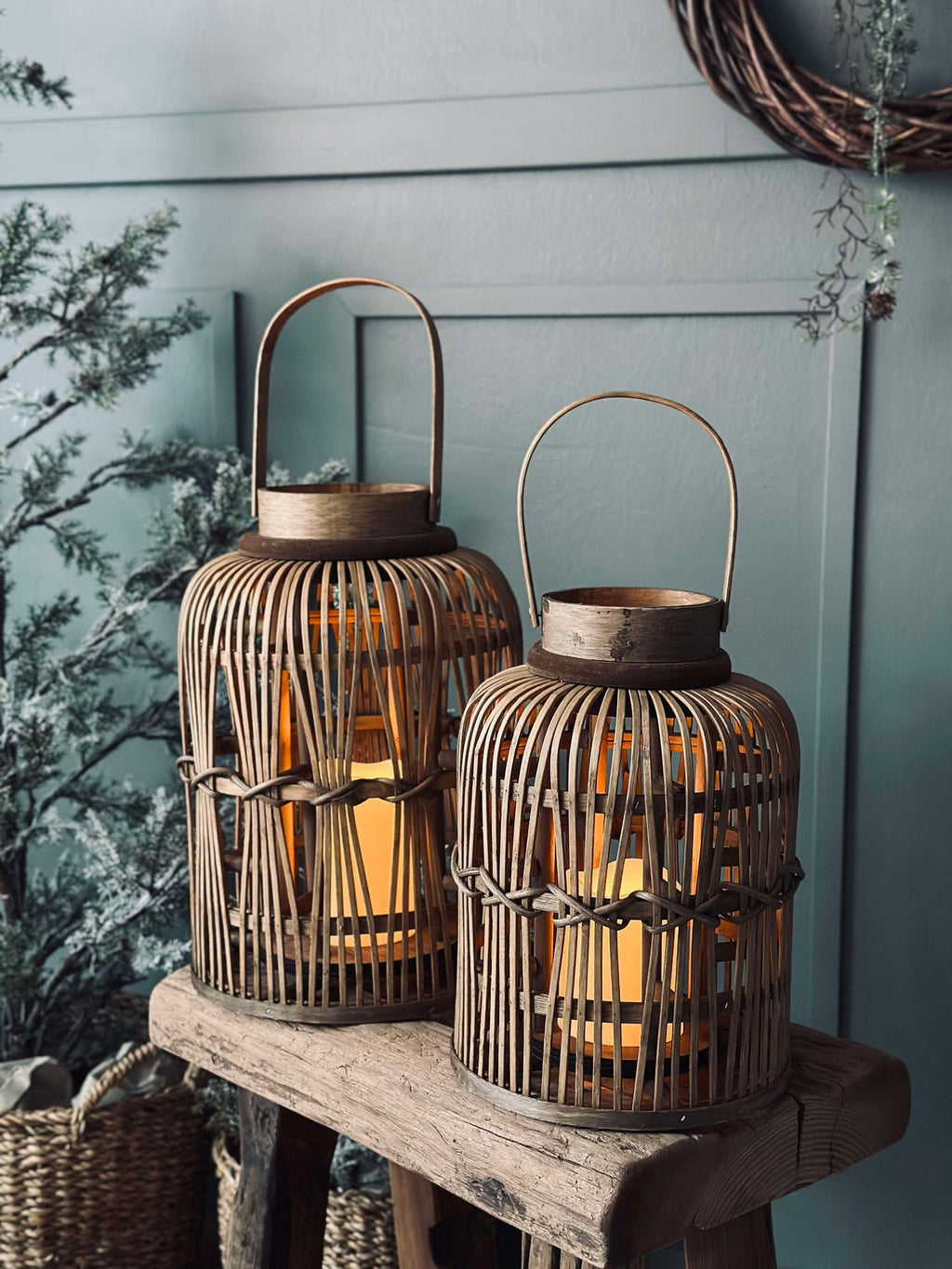 Lykta med LED-ljus - Stor