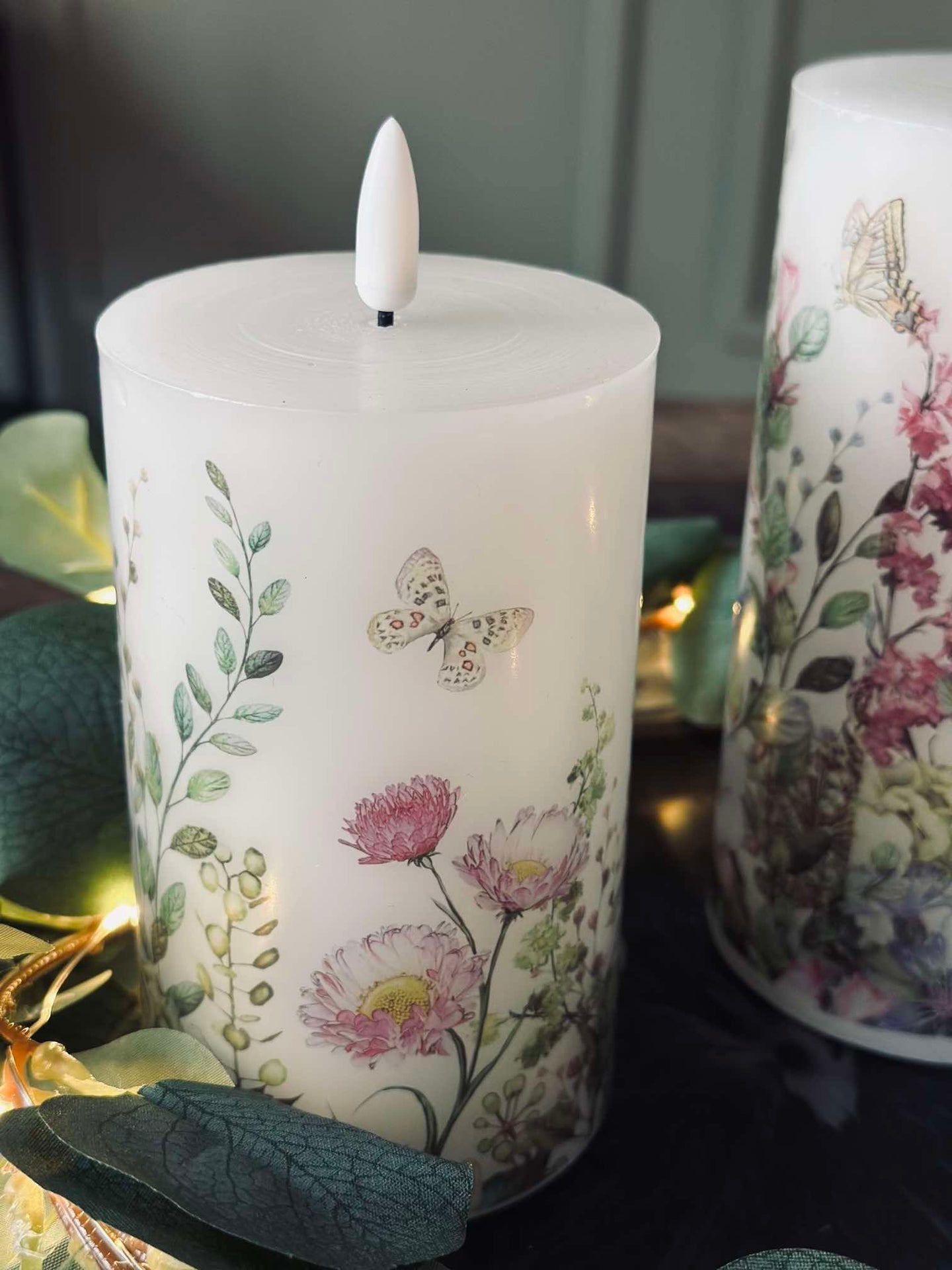 LED blockljus FLORA – Set med 3 st och fjärrkontroll