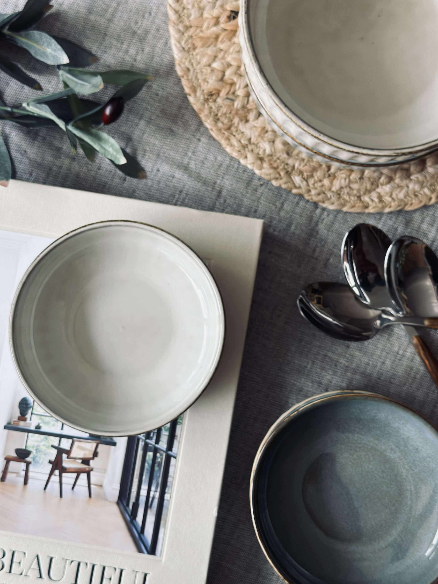 Skål VIGA rand stengods - Sand 12cm