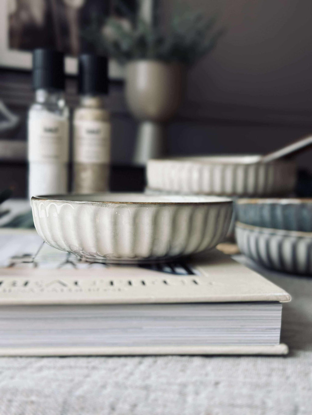 Skål VIGA rand stengods - Sand 12cm