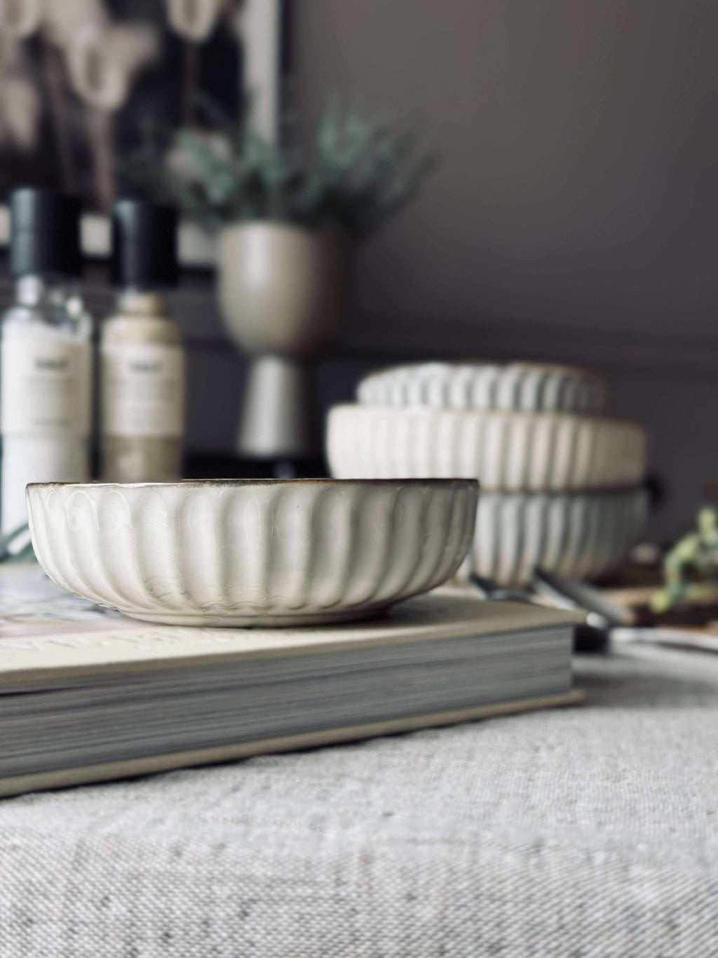 Skål VIGA rand stengods - Sand 12cm