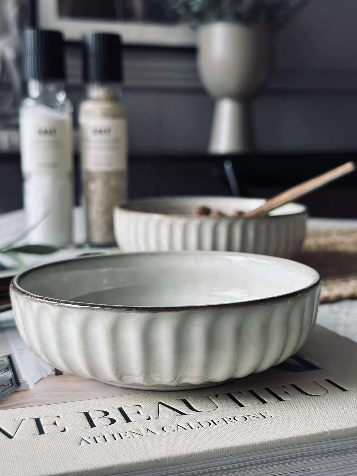 Skål VIGA rand stengods - Sand 12cm