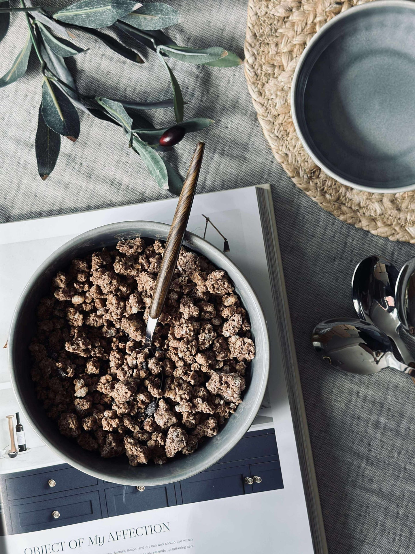 Skål VIGA randig stengods - Blå 16cm