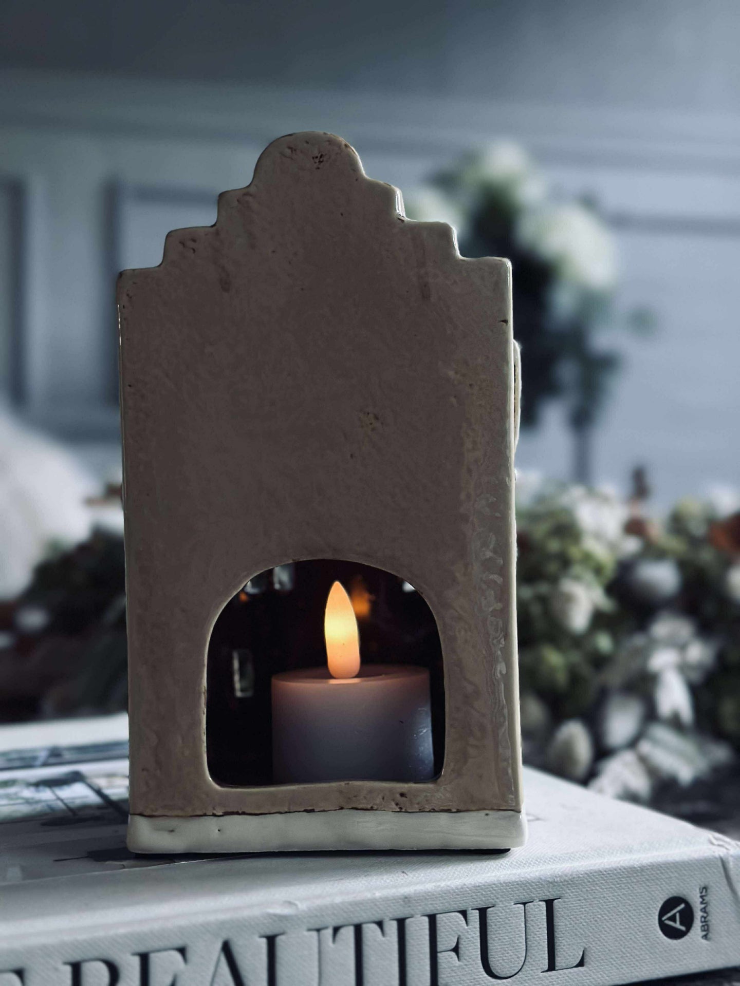 Ljuslykta Keramik - Creme