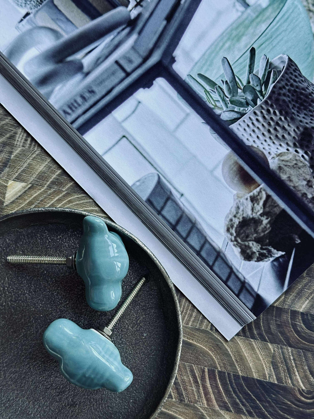 Keramiska fågelhandtag - 2 st.