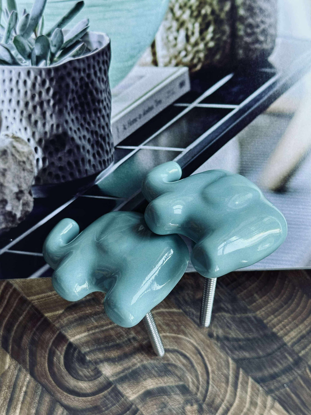 Handtag elefant blå - 2 st.