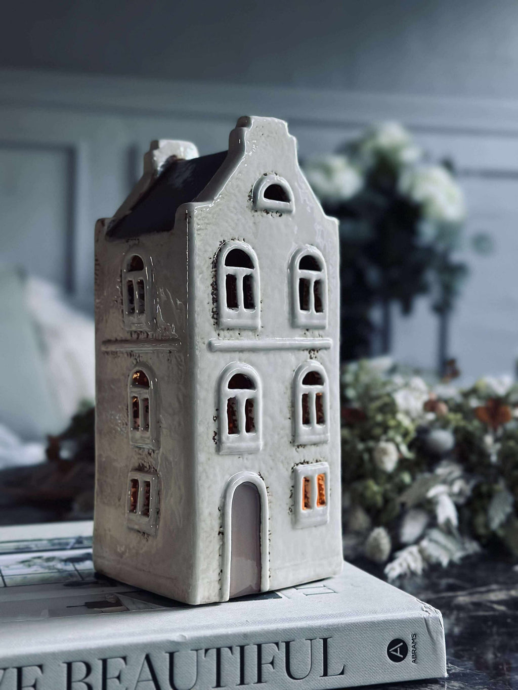 Ljuslykta Keramik - Vit