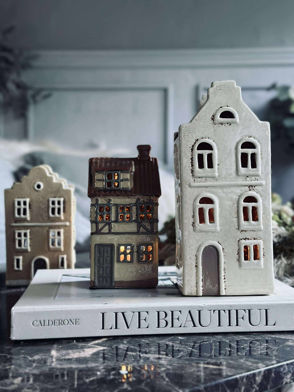 Ljuslykta Keramik - Vit