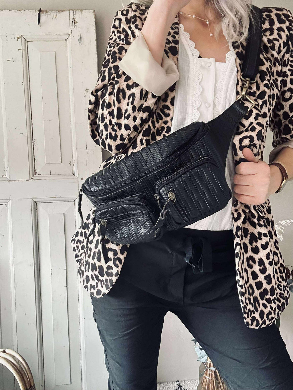 Bumbag Kaya - Svart flätad