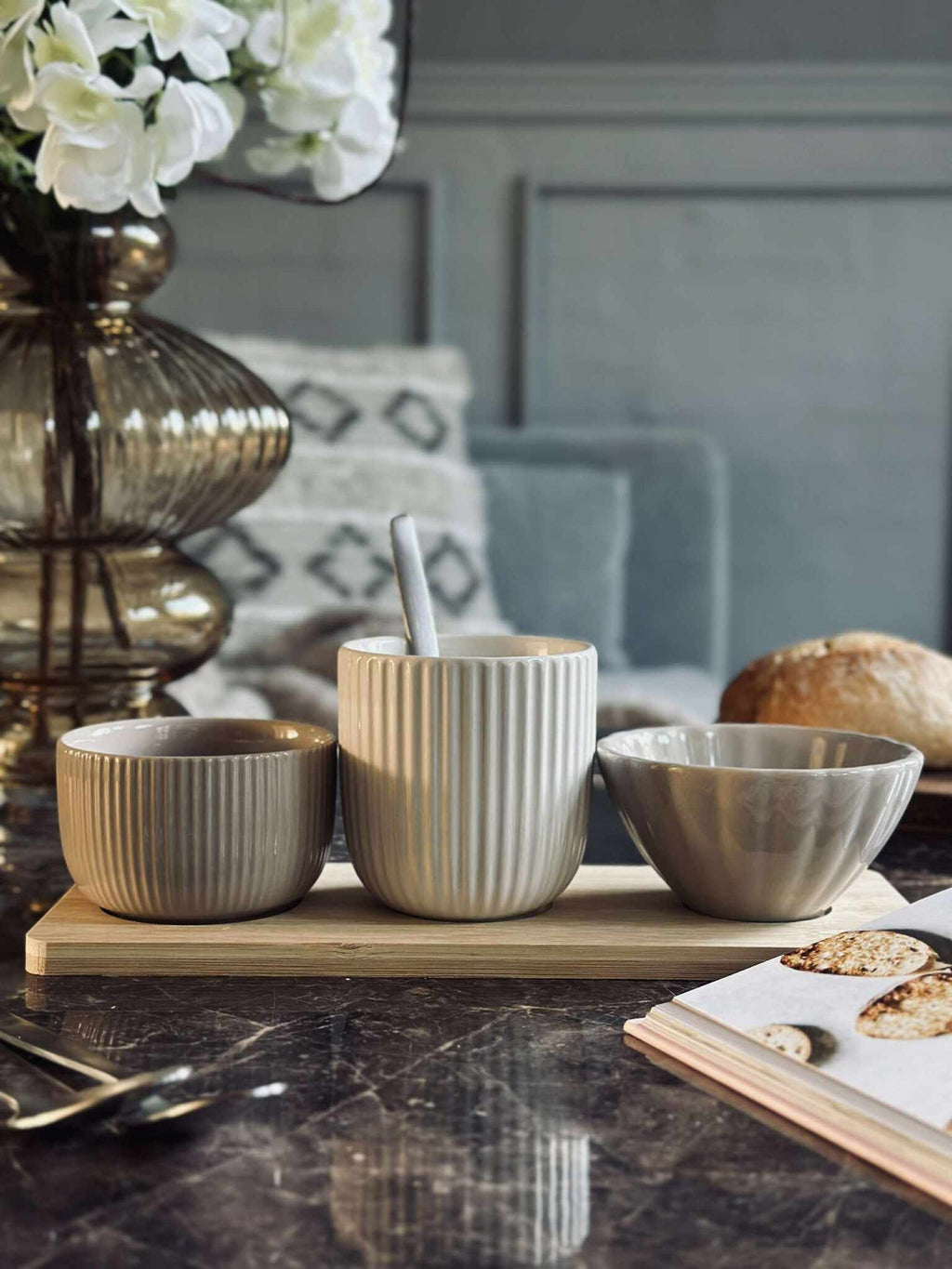 Tapas - 3 skålar och fat