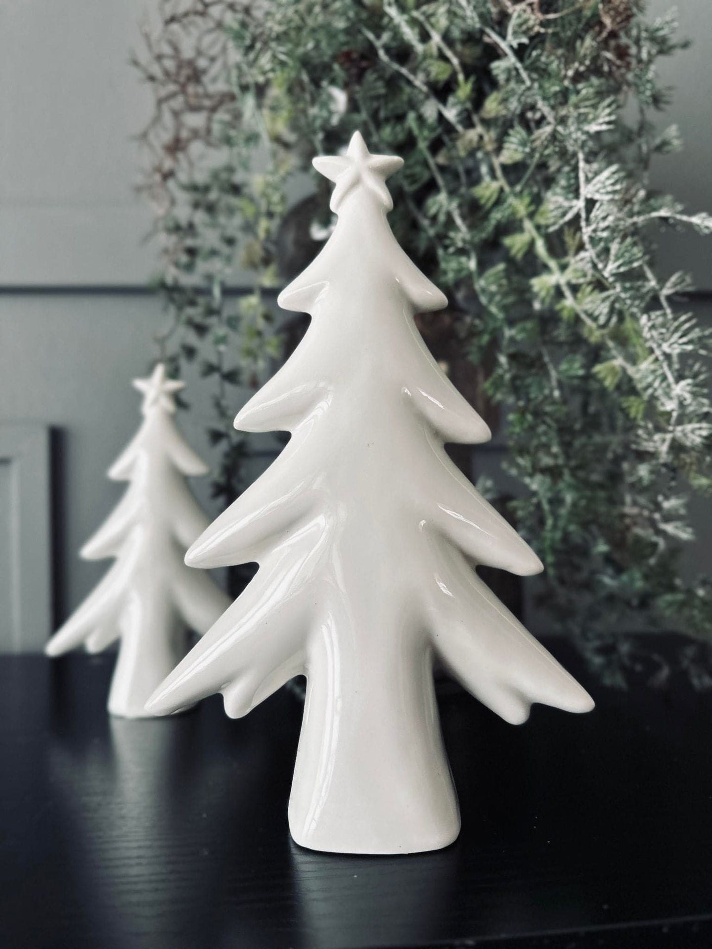 Julgran 22cm - Vit porslin