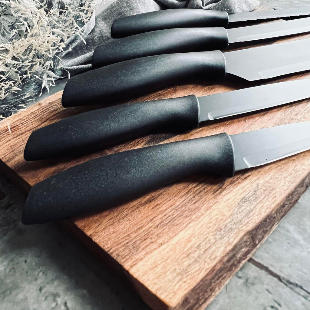 Knivset 5 st - Matt svart