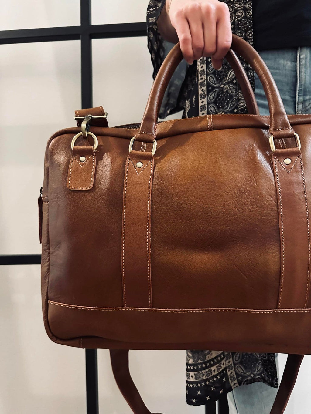 Laptop Cognac - Mjukt läder Unisex