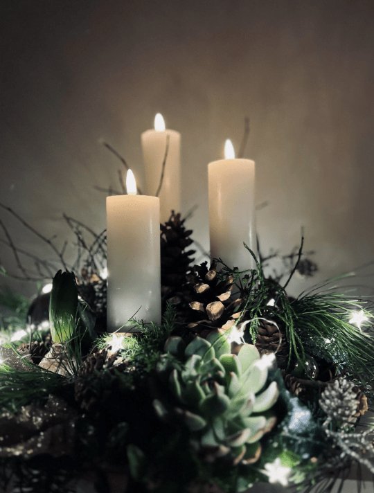 LED Blockljus Vit 3 st Inkl. fjärrkontroll - Platt topp