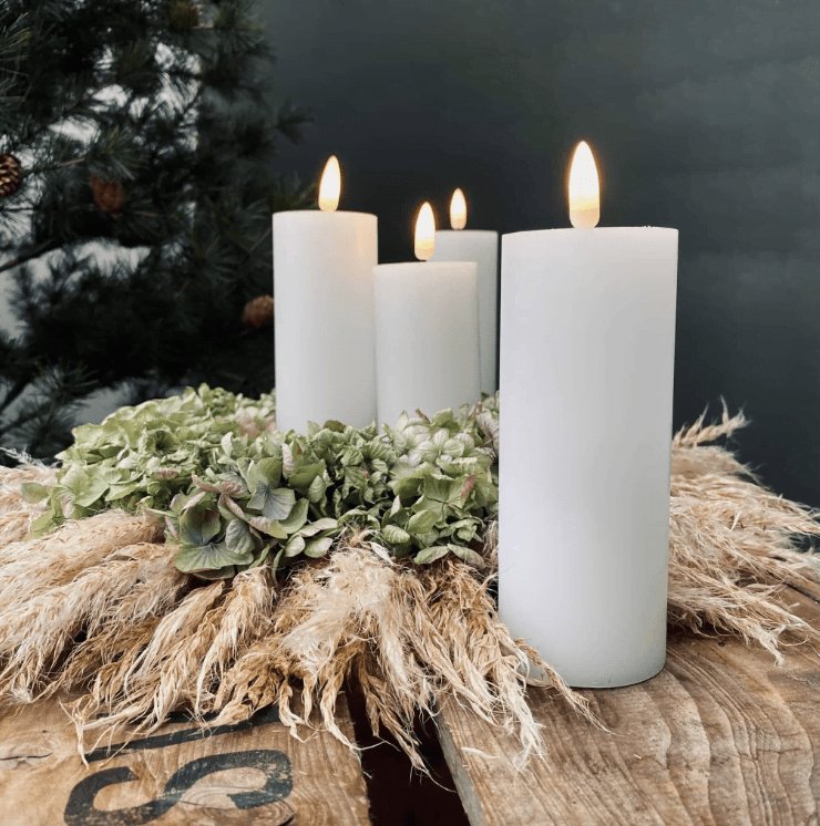 LED Blockljus Vit 3 st Inkl. fjärrkontroll - Platt topp