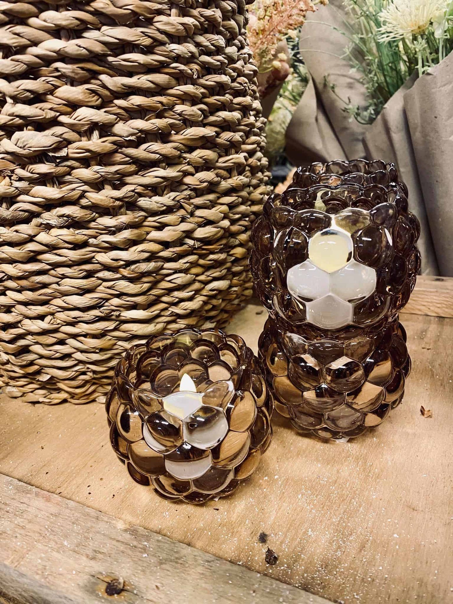 LED värmeljus med ny 3D-låga - 4 st med timer