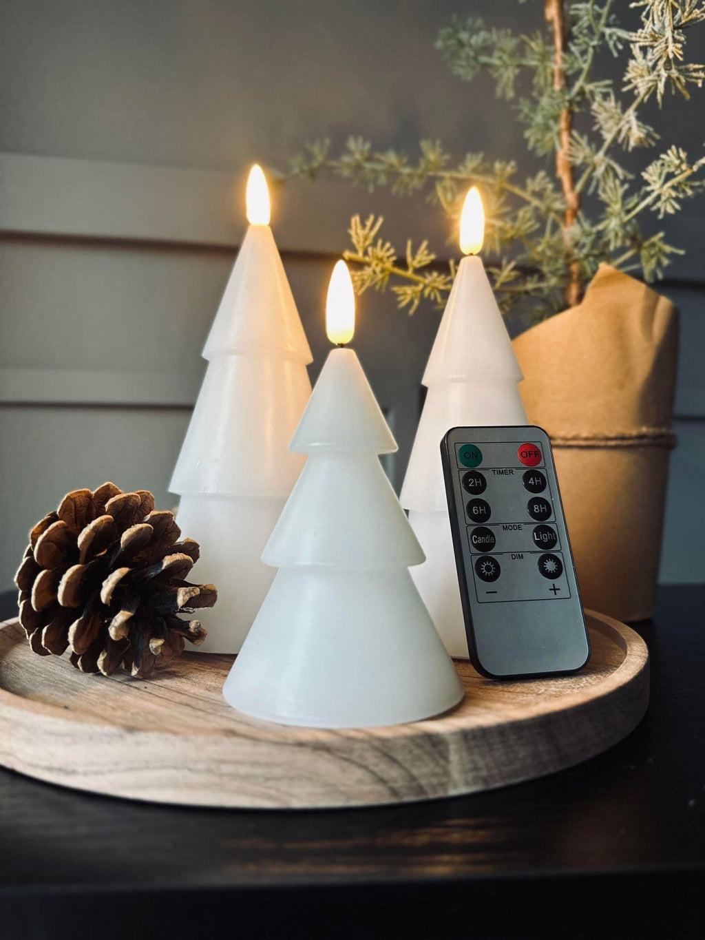 LED Julgran 3 st med fjärrkontroll Vit