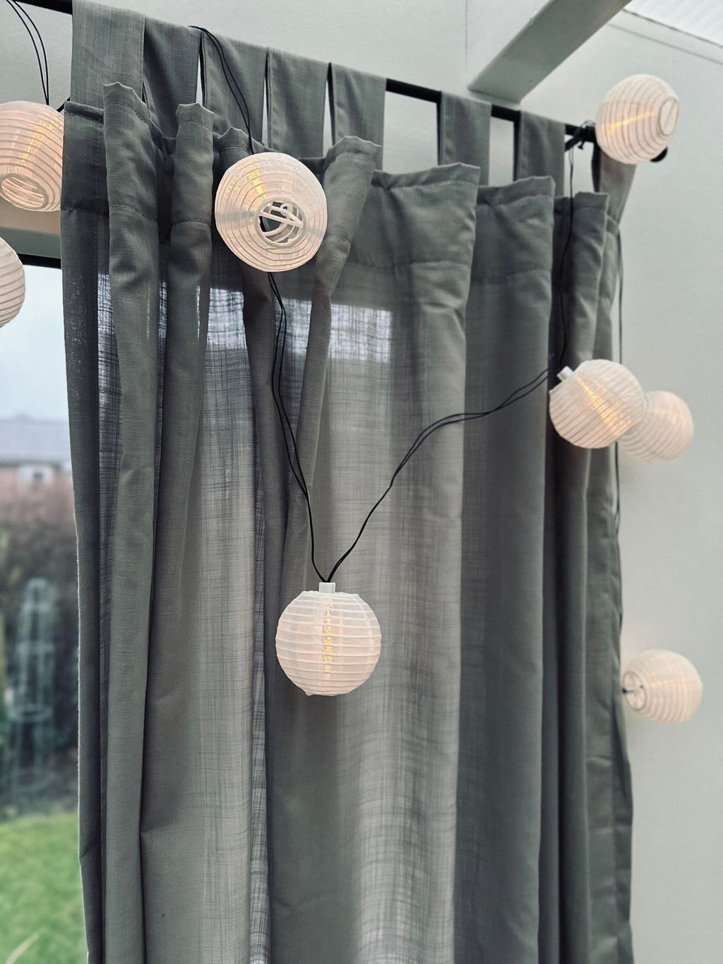 LED solcell ljusslinga, 10 vita bollar