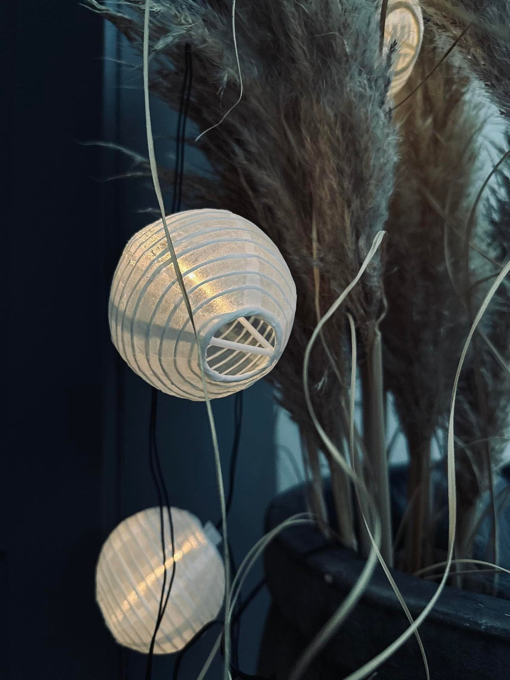 LED solcell ljusslinga, 10 vita bollar