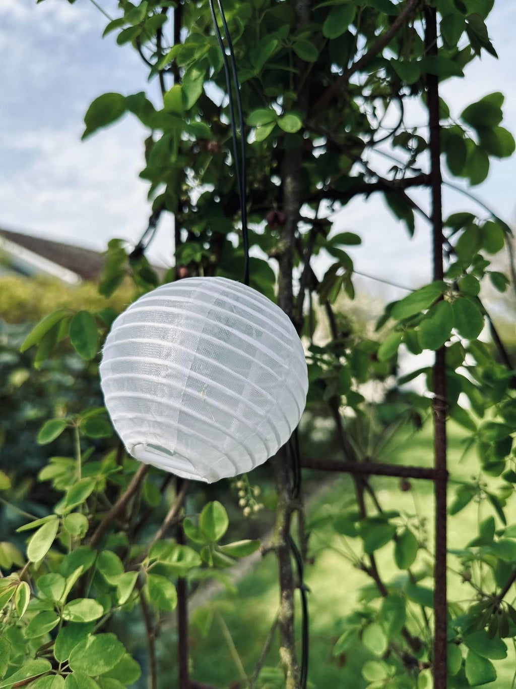 LED solcell ljusslinga, 10 vita bollar