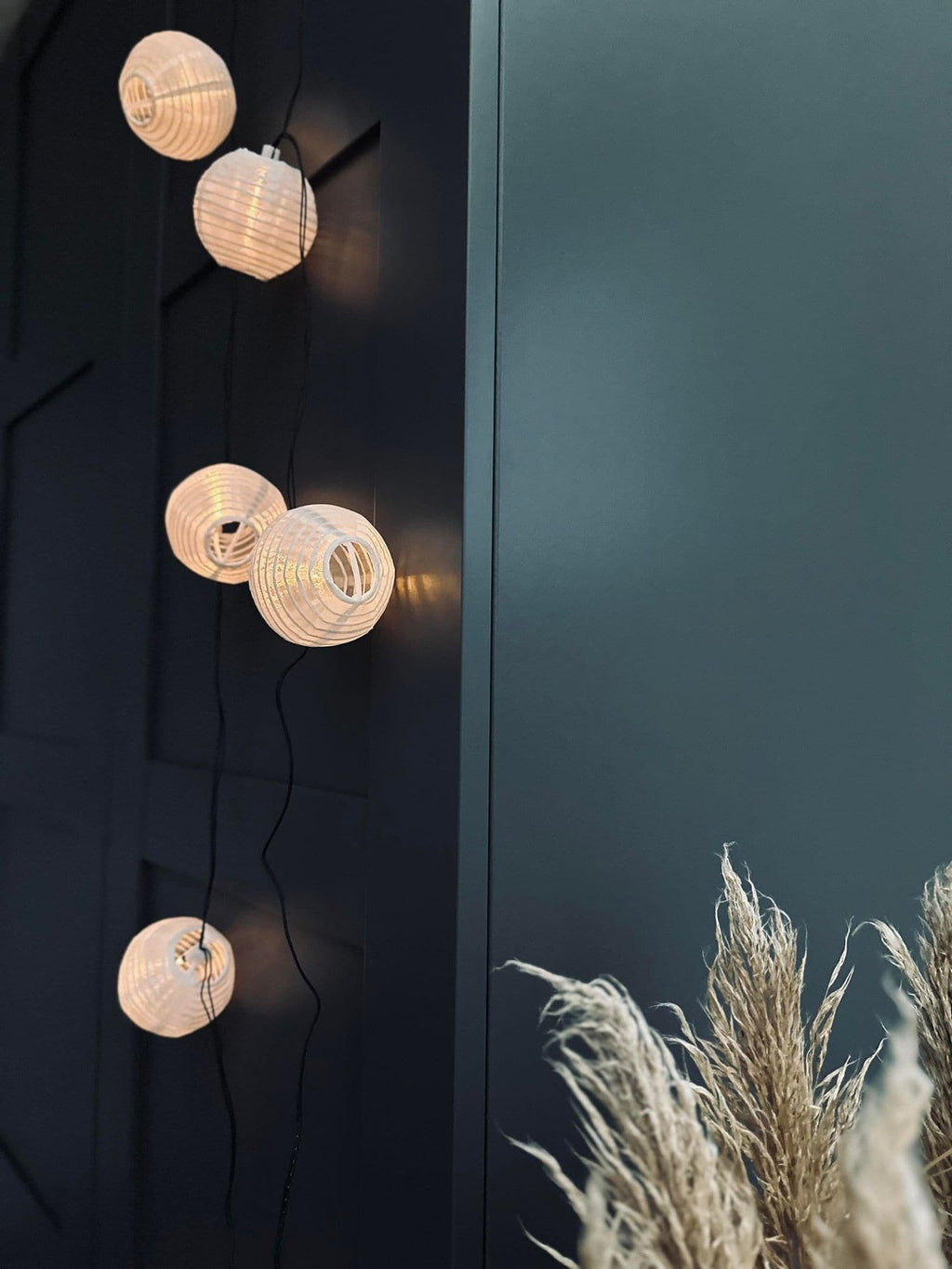 LED solcell ljusslinga, 10 vita bollar