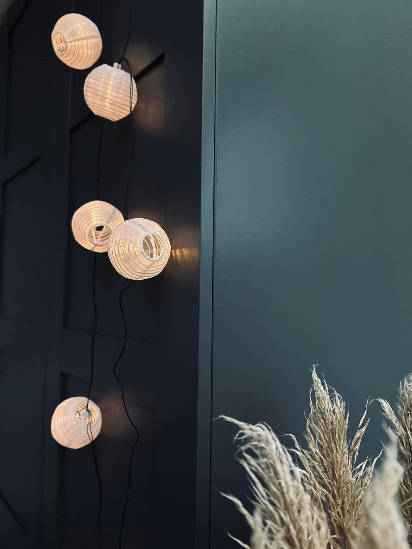 LED solcell ljusslinga, 10 vita bollar