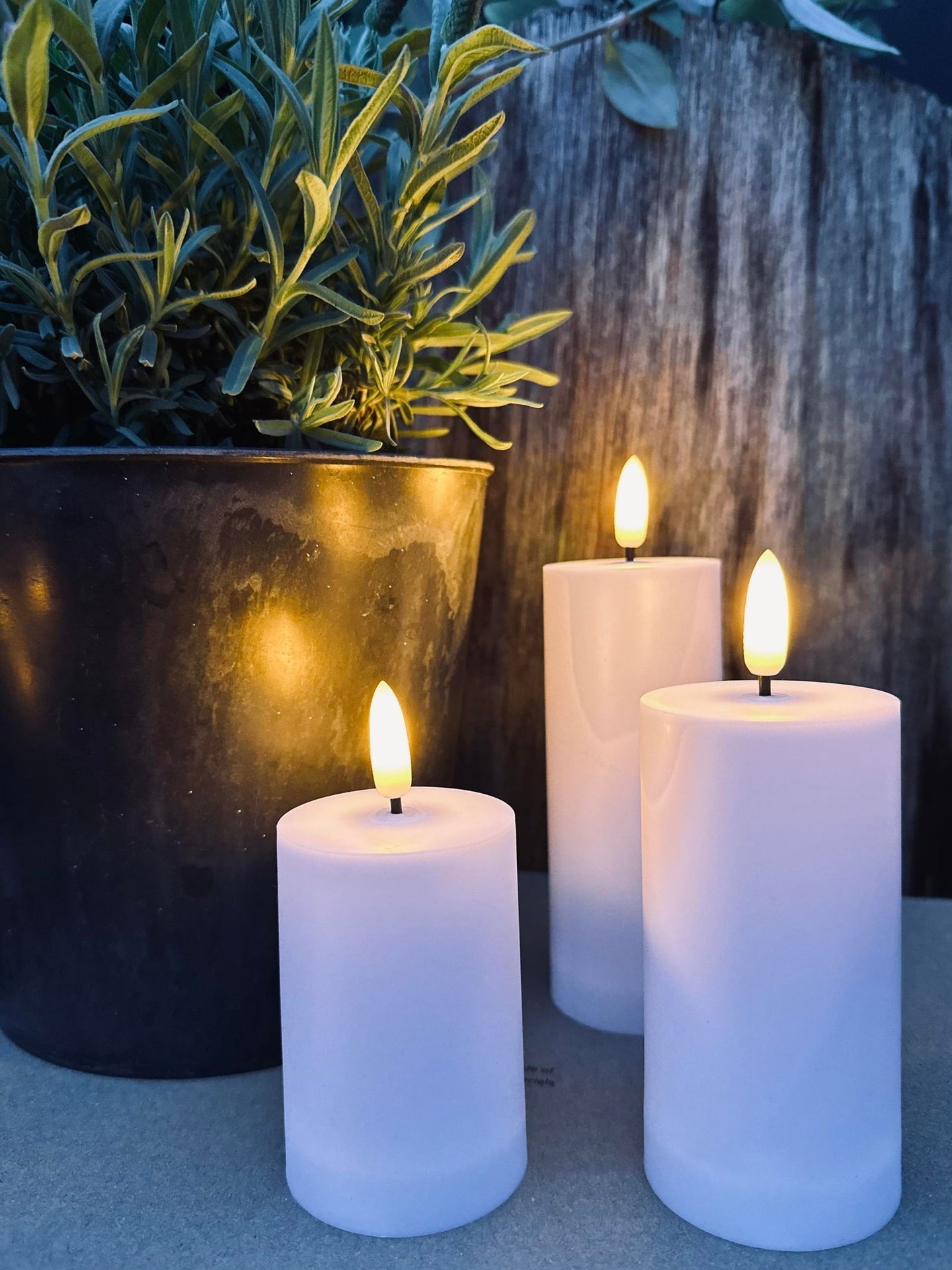 LED Utomhus Blockljus Set om 3 st - Vit