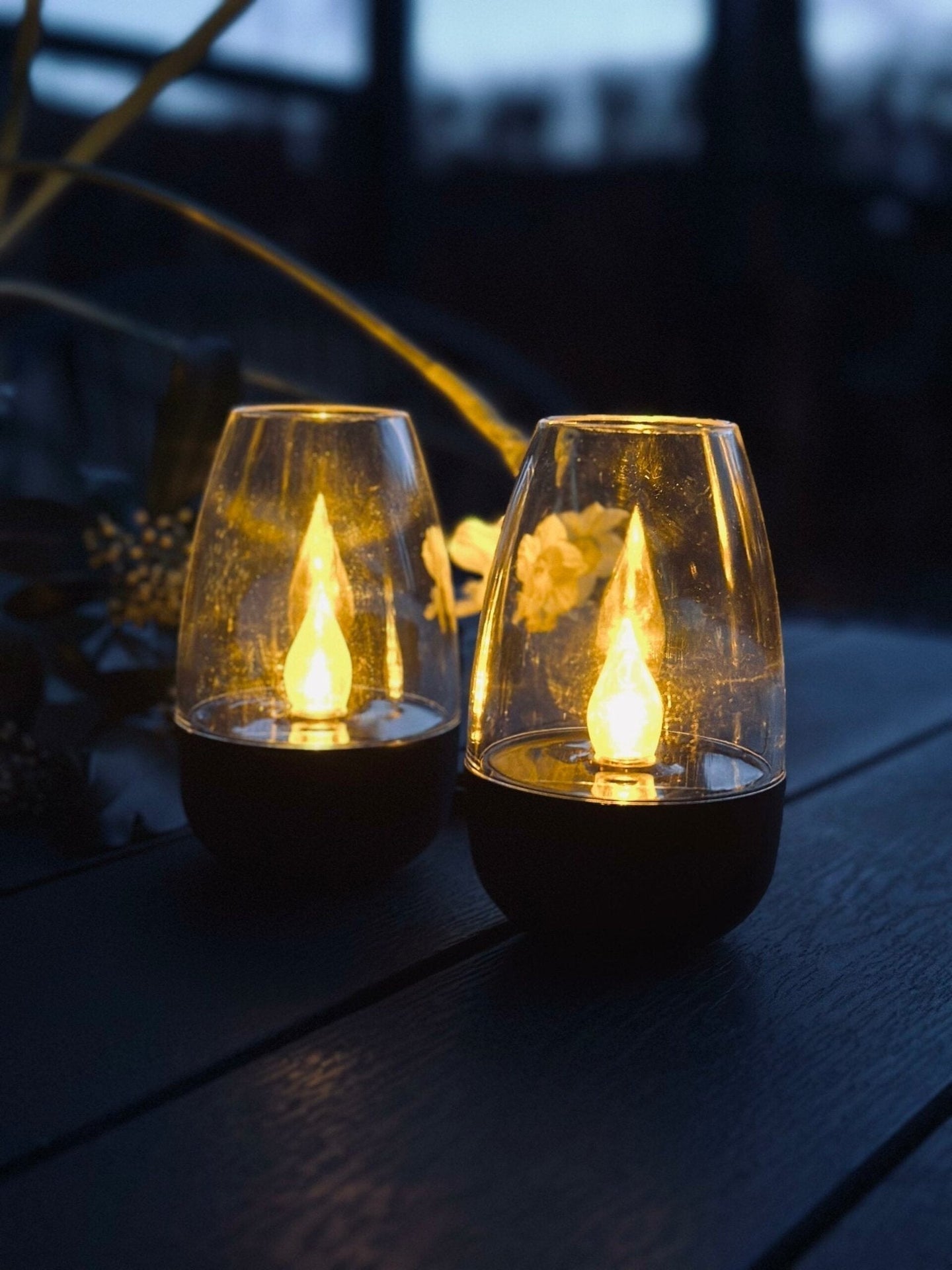 Solcellsdrivna ljusstakar – Set om 2 st