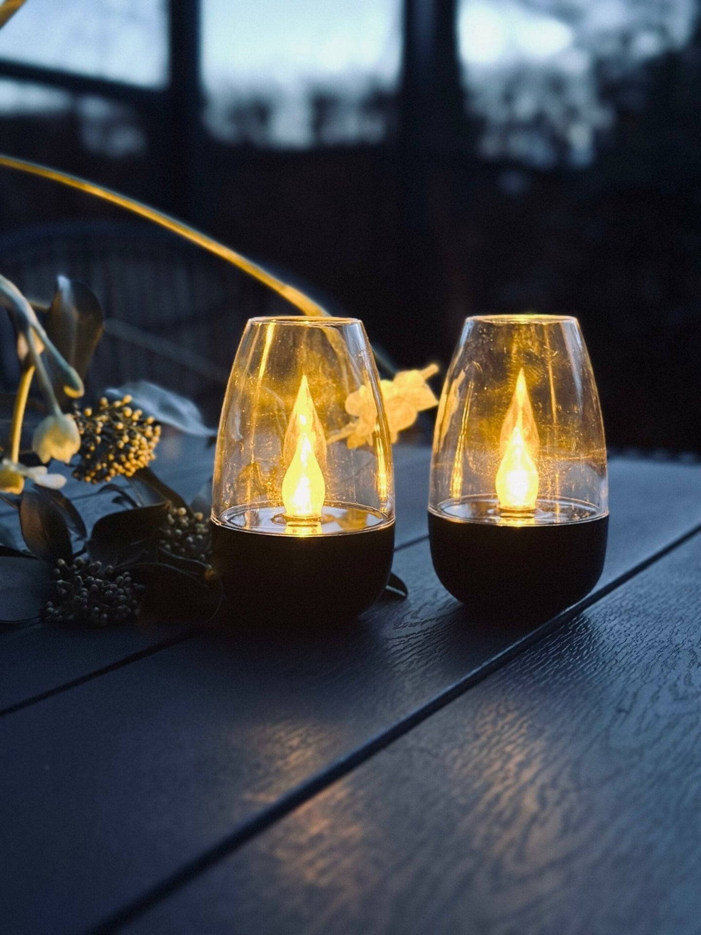 Solcellsdrivna ljusstakar – Set om 2 st