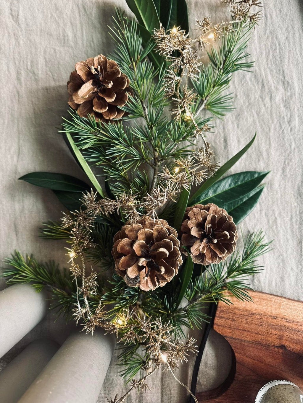 Ljusslinga med glitter 180cm – Guld